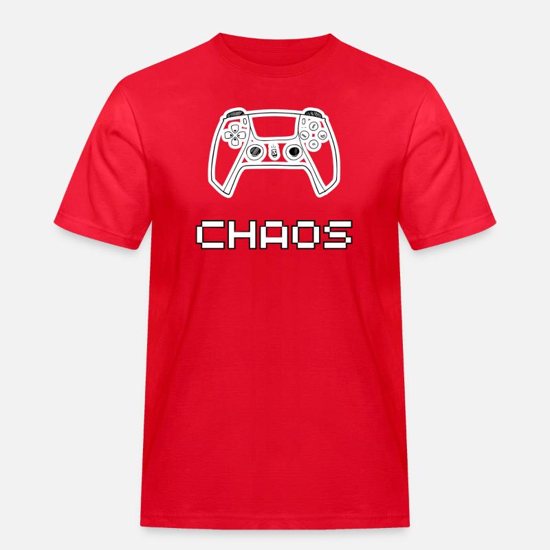 Controlled Chaos – Gaming Controller Chaos Design - Männer Workwear T-Shirt - Rot