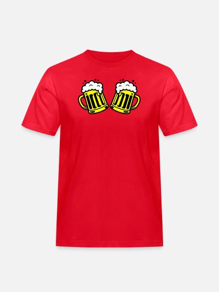 Bier Bierkrug Prost Comic - Männer Workwear T-Shirt - Rot