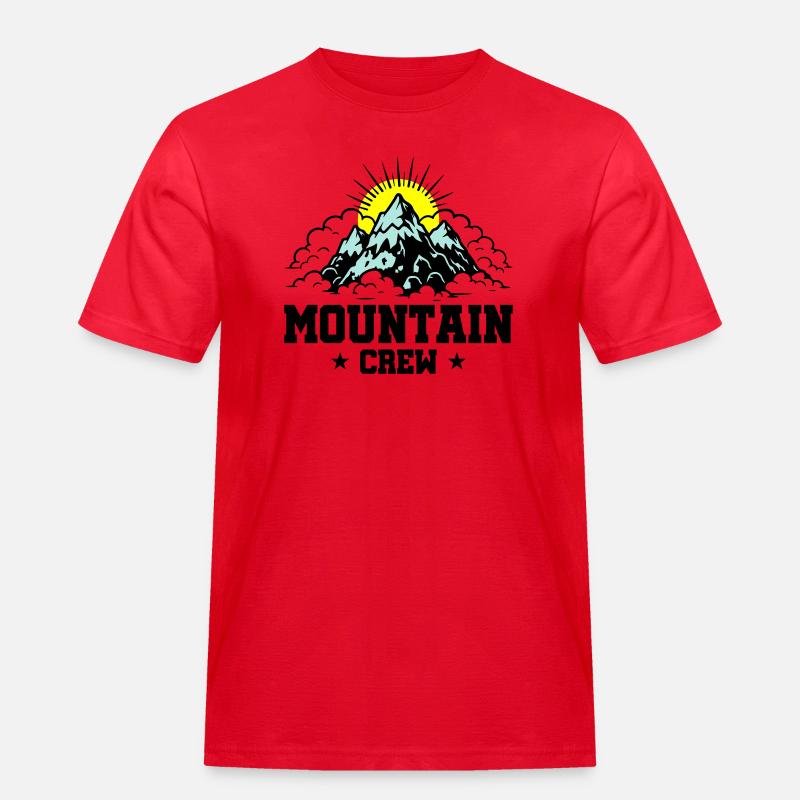 Mountain Crew Berge - Männer Workwear T-Shirt - Rot