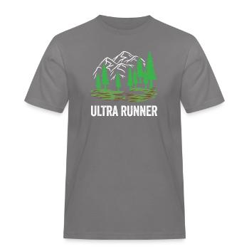 Ultra Runner - Men's Workwear T-Shirt - grey - Front - AI Model Male 185 dark (185cm)