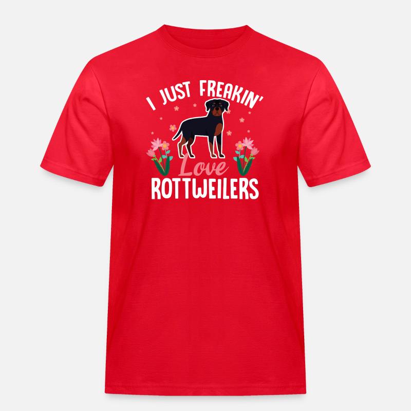 Ich liebe Rottweiler einfach - Männer Workwear T-Shirt - Rot