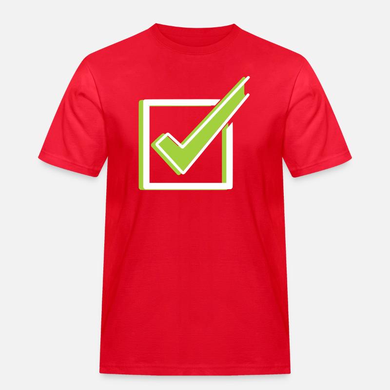 Häkchen Box Check 3D Outline - Männer Workwear T-Shirt - Rot