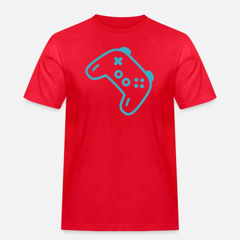 Turquoise controller silhouette - Men's Workwear T-Shirt - red