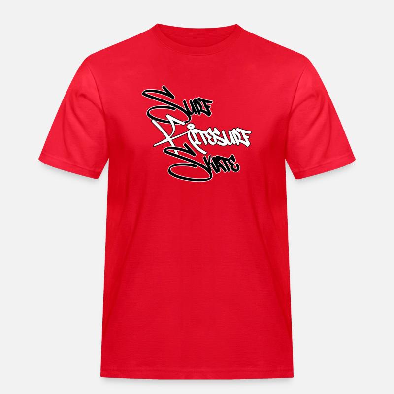 Graffiti Surf Script White - Men's Workwear T-Shirt - red