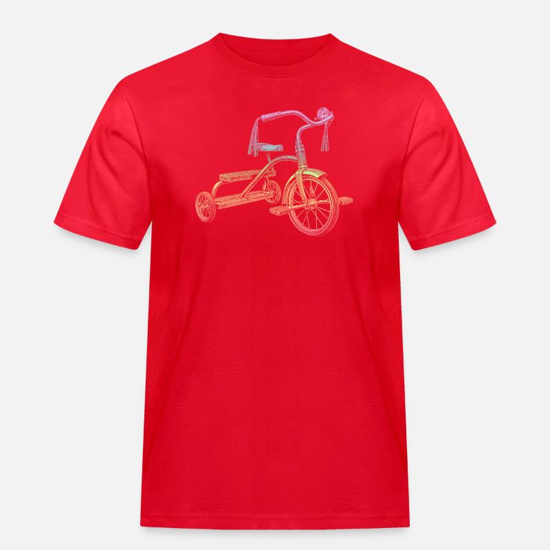 Dreirad - Männer Workwear T-Shirt - Rot