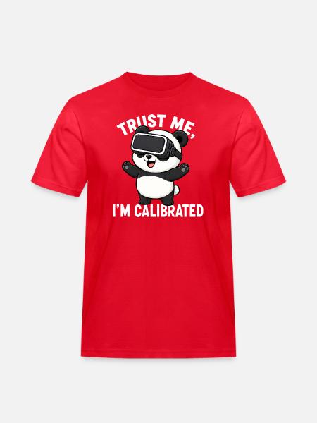 Cute Panda Cartoon Gamer Comic Saying - Men's Workwear T-Shirt - red