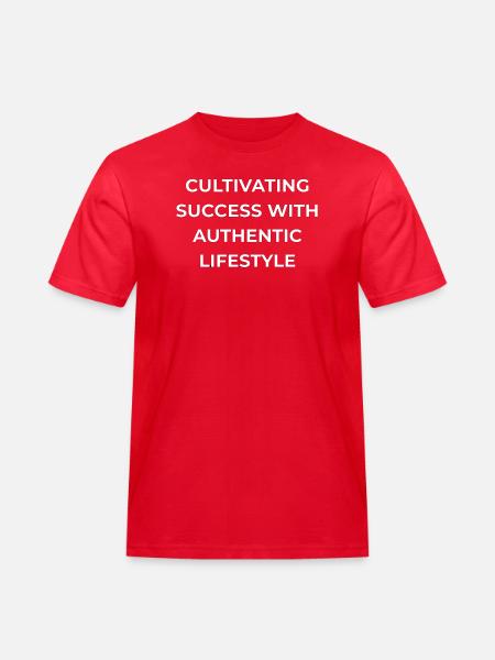 Authentischer Lebensstil der Obstgärtner - Männer Workwear T-Shirt - Rot