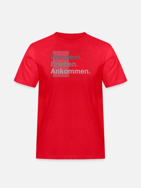Wandern erleben - Männer Workwear T-Shirt - Rot