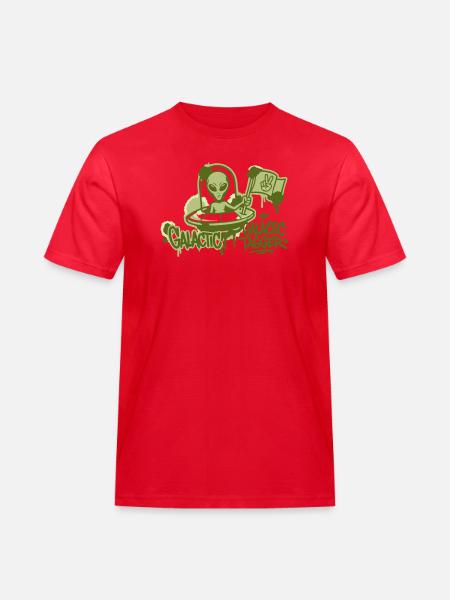 Alien Ufo Graffiti Graphic - Men's Workwear T-Shirt - red