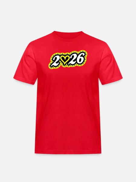 2026 Heart - Men's Workwear T-Shirt - red