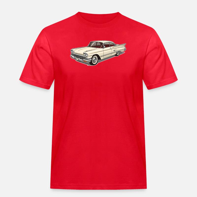 Klassischer Oldtimer - Elegantes Retro-Autodesign - Männer Workwear T-Shirt - Rot