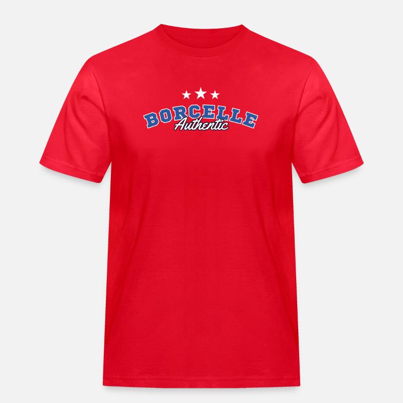 Borcelle Authentic College Script - Männer Workwear T-Shirt - Rot