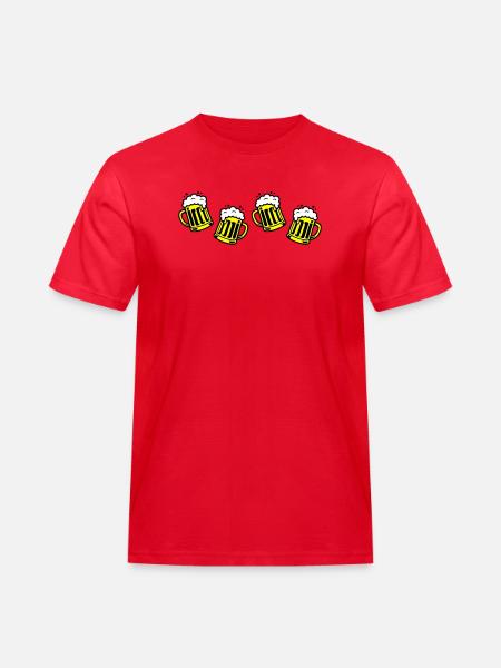 Bier Bierkrug Prost Comic - Männer Workwear T-Shirt - Rot