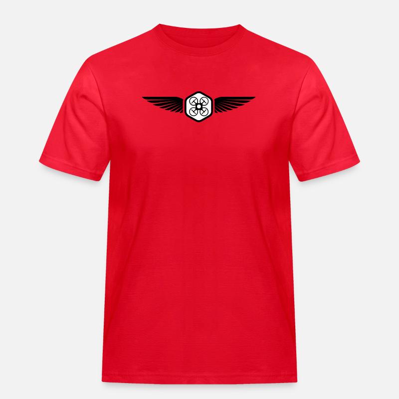 UAV PILOT - Männer Workwear T-Shirt - Rot