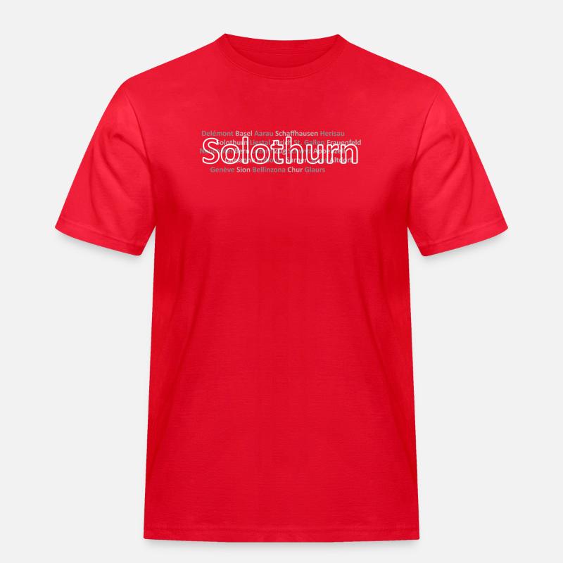 Schweizer Städte Solothurn - Männer Workwear T-Shirt - Rot