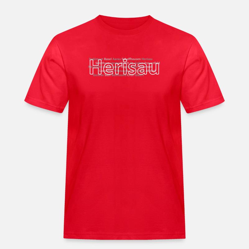 Schweizer Städte Herisau - Männer Workwear T-Shirt - Rot