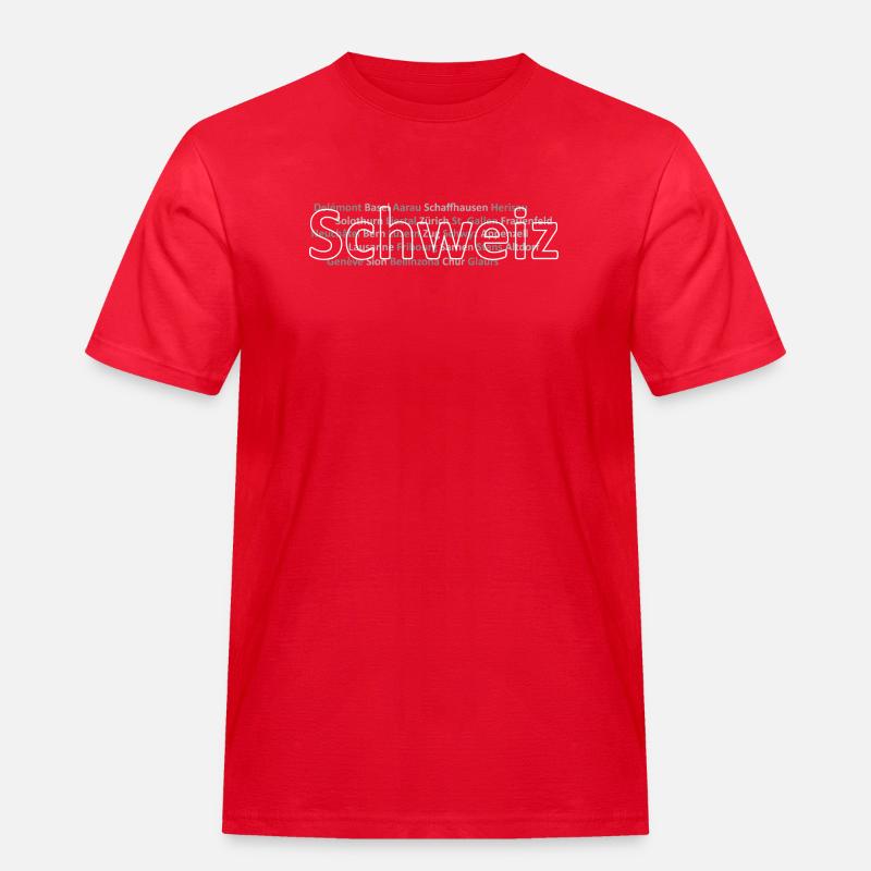 Schweizer Städte Schweiz - Männer Workwear T-Shirt - Rot