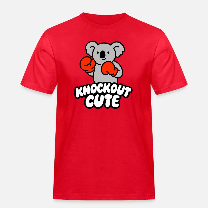 Knockout Cute Koala mit Boxhandschuhen - Männer Workwear T-Shirt - Rot
