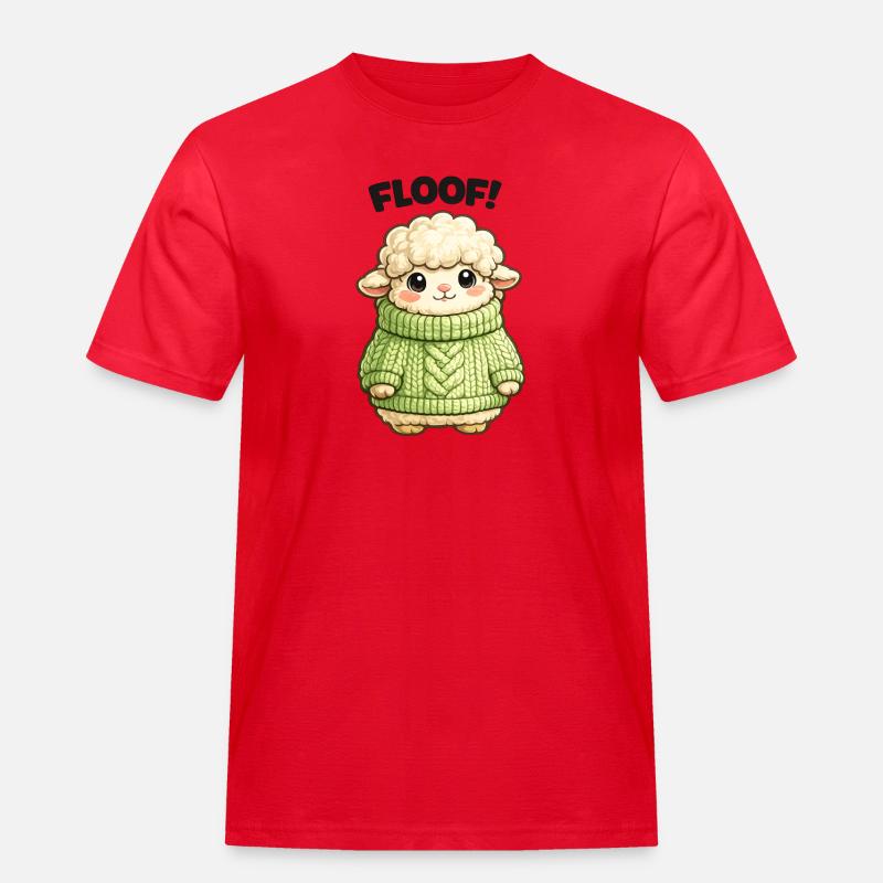 Kuscheliges Schäfchen Pullover Design - Männer Workwear T-Shirt - Rot