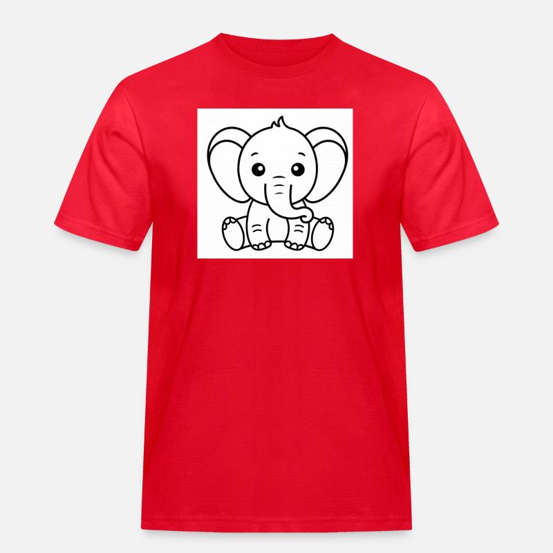 Elefant - Männer Workwear T-Shirt - Rot