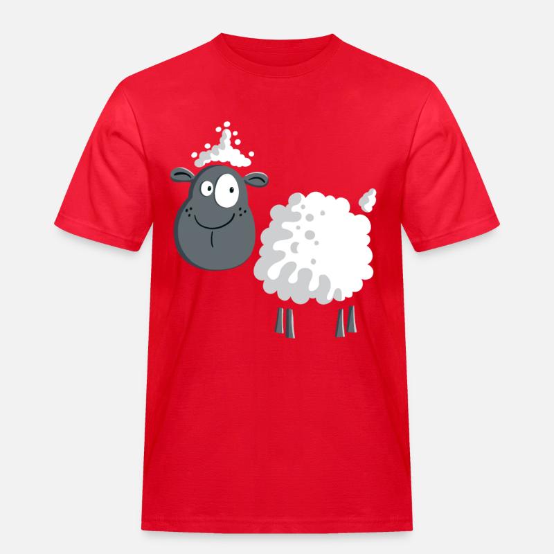 Schaf auf der Weide - Männer Workwear T-Shirt - Rot