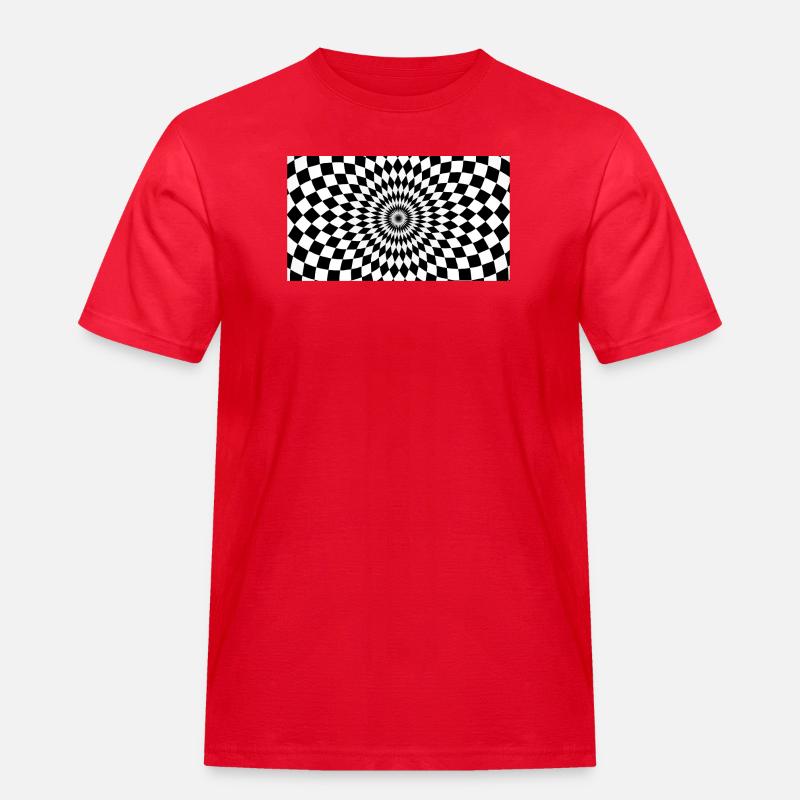 Optical Vortex Checker Illusion - Men's Workwear T-Shirt - red
