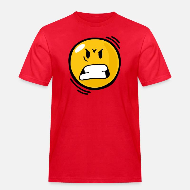 Smiley Anger - Miesten Workwear t-paita - punainen