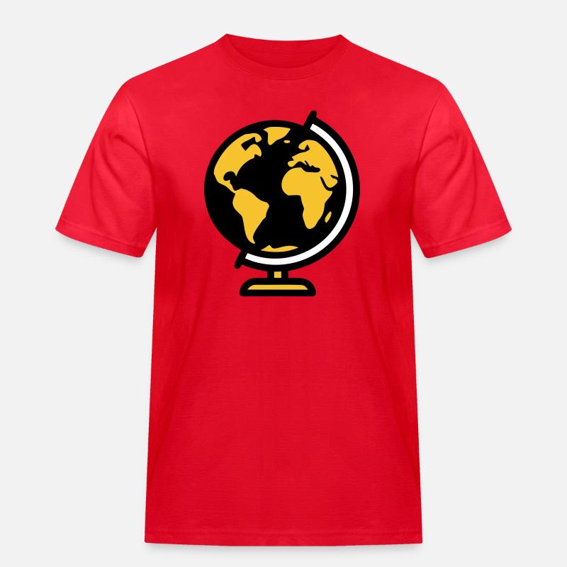 Globus Weltkugel Erde Schule - Männer Workwear T-Shirt - Rot