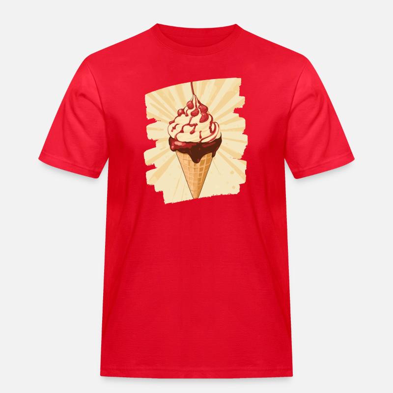 Eiscreme Eis - Männer Workwear T-Shirt - Rot