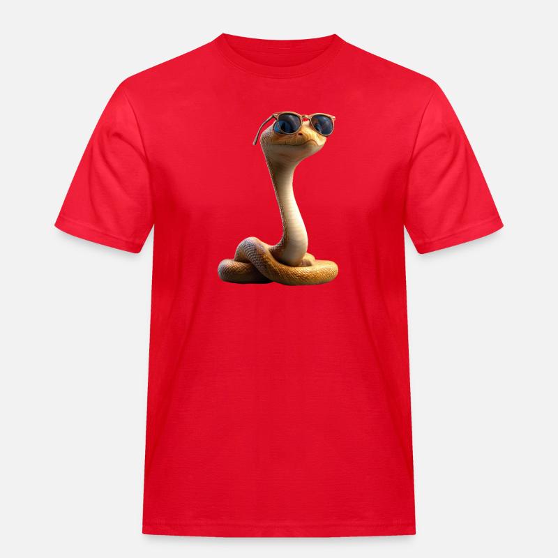 Schlange Python Kobra Klapperschlange Schlangen - Männer Workwear T-Shirt - Rot