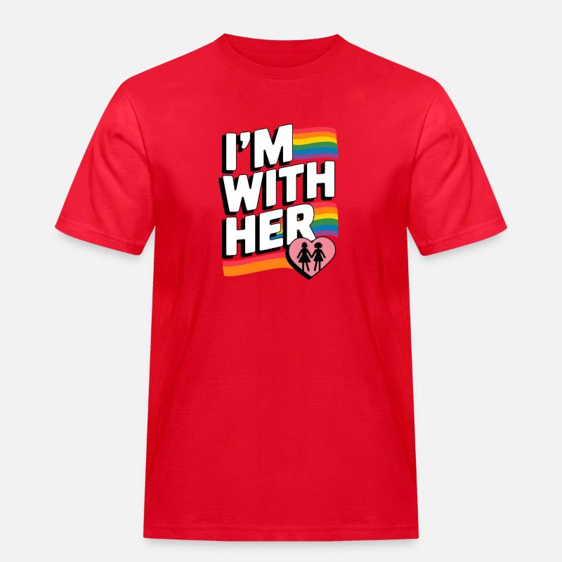 ICH BIN BEI IHR Pride Regenbogen - Männer Workwear T-Shirt - Rot