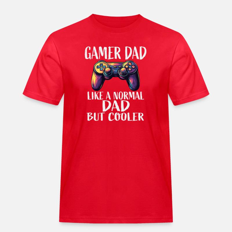 Gamer Dad Cooler Controller Spruch - Männer Workwear T-Shirt - Rot