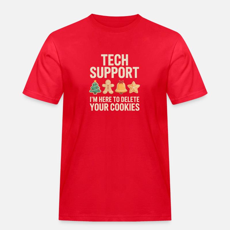 Tech Support Cookies Meme Tee - Männer Workwear T-Shirt - Rot