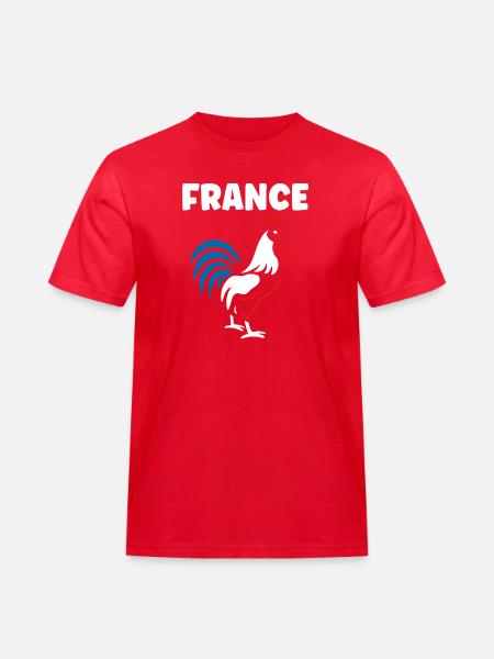 Dreikolor-Hahn Frankreichs - Männer Workwear T-Shirt - Rot