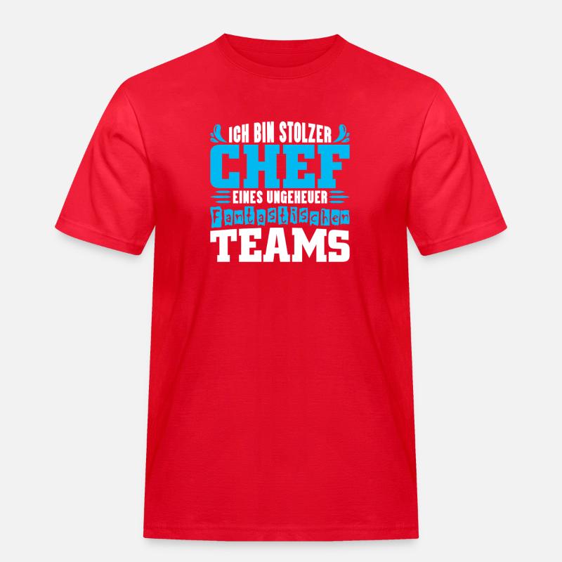 Stolzer Chef Chef Mann Abteilungsleiter Teamchef - Männer Workwear T-Shirt - Rot