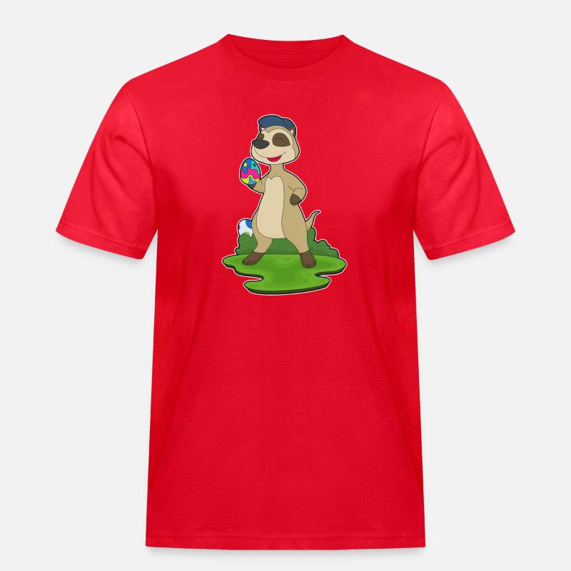 Meerkat Easter Easter Eggs - Men's Workwear T-Shirt - red