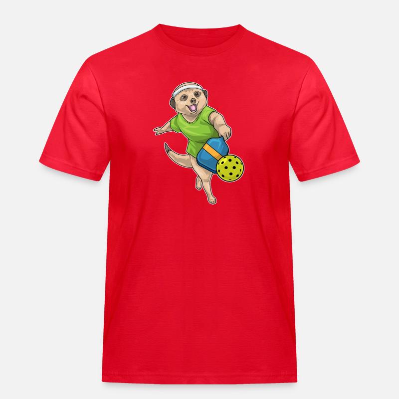 Erdmännchen Pickleball - Männer Workwear T-Shirt - Rot