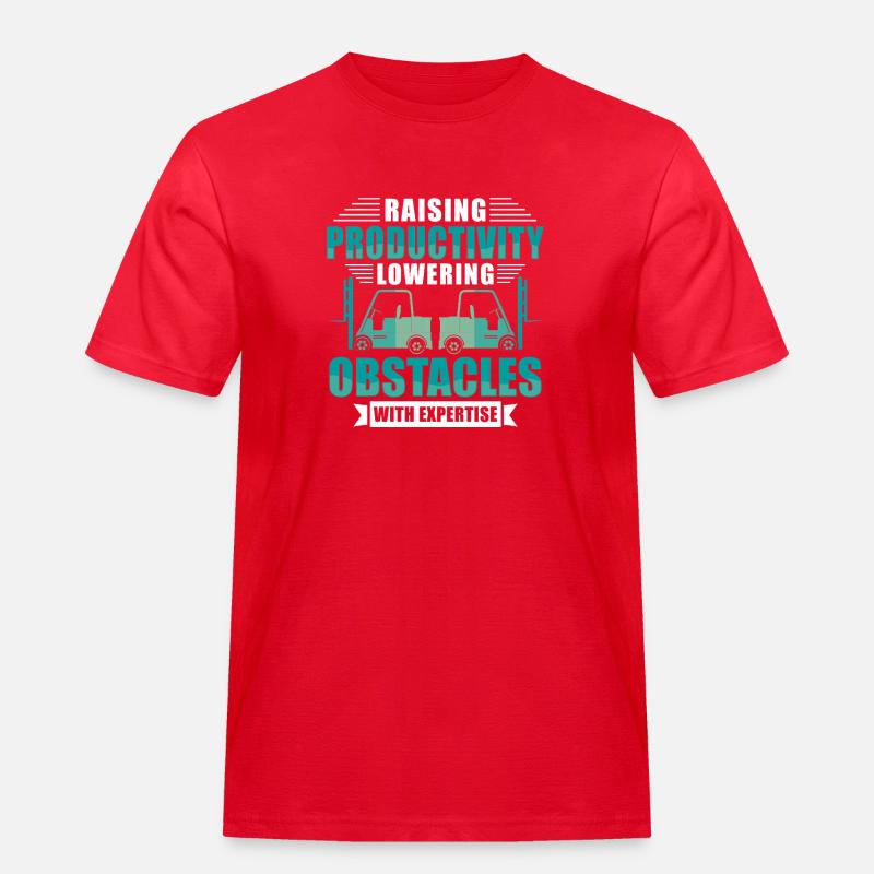 Staplerfahrer Englisch Spruch Stapler - Männer Workwear T-Shirt - Rot