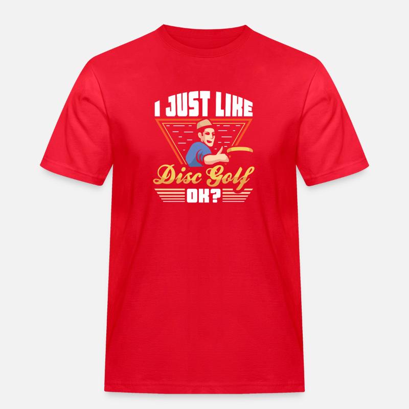 Disc Golf Geschenke Discgolf - Männer Workwear T-Shirt - Rot