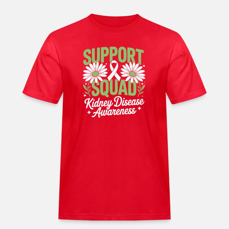 Nierenbewusstsein des Support Squad - Männer Workwear T-Shirt - Rot