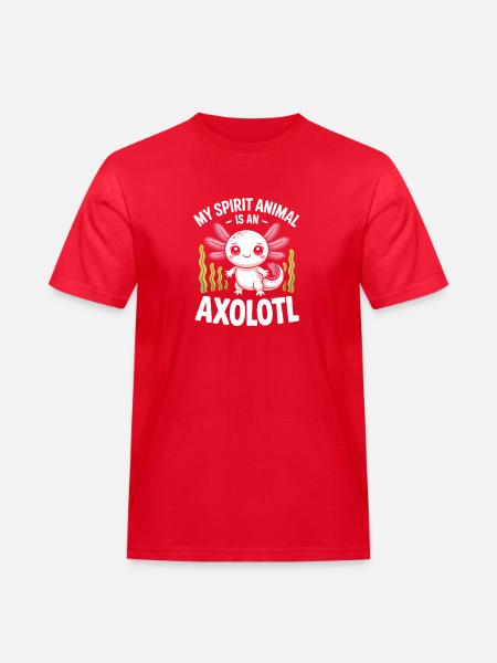 Axolotl Geisttier-Tee - Männer Workwear T-Shirt - Rot