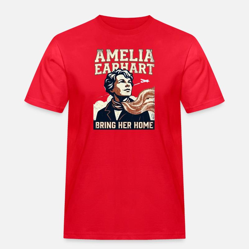 Amelia Earhart – Bring Her Home - Men's Workwear T-Shirt - red