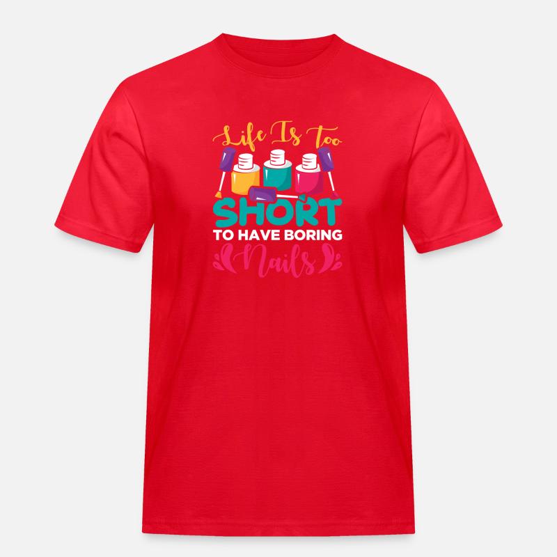Nageldesigner Nageldesignerin Kosmetik Nagelstudio - Männer Workwear T-Shirt - Rot