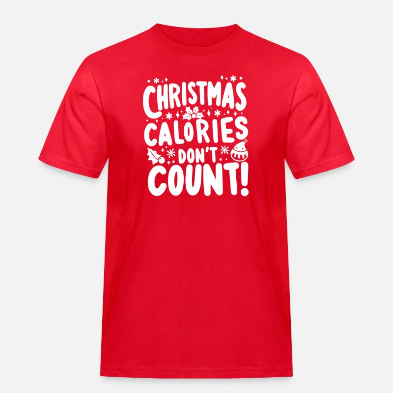 Weihnachtskalorien zählen nicht - Männer Workwear T-Shirt - Rot