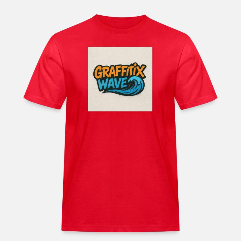 Graffitix Wave Graffiti Logo - Men's Workwear T-Shirt - red