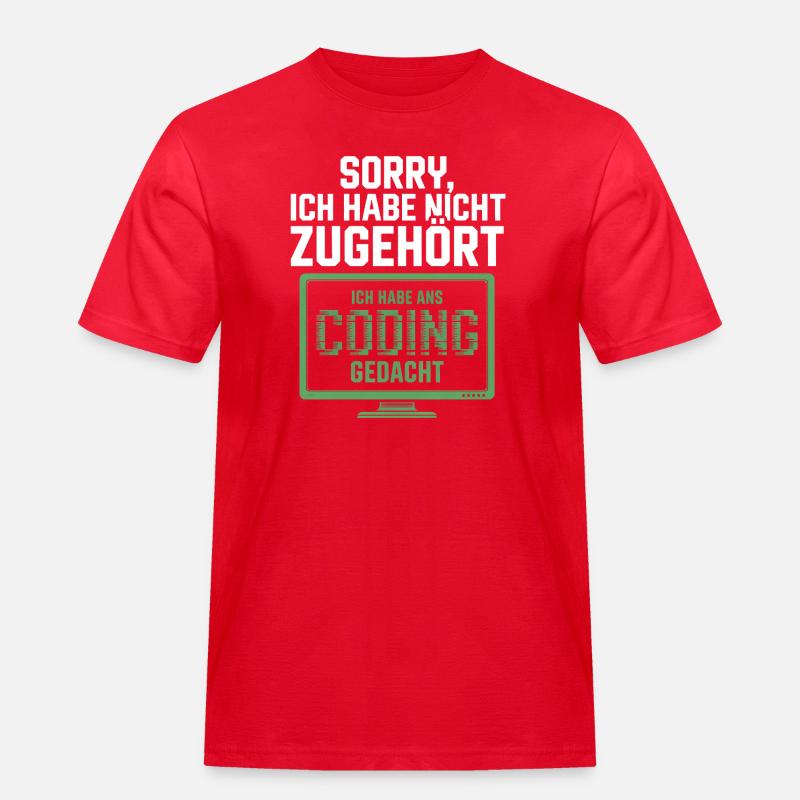 Sorry, ich habe Coding gedacht - Männer Workwear T-Shirt - Rot