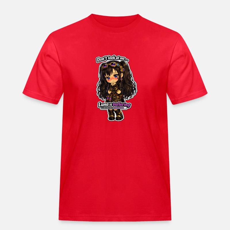 Luna Buffing Chibi Steampunk - Männer Workwear T-Shirt - Rot