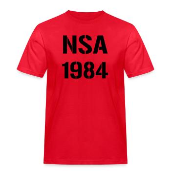 NSA 1984 - T-shirt Workwear homme - rouge - Devant - AI Model Male 185 dark (185cm)