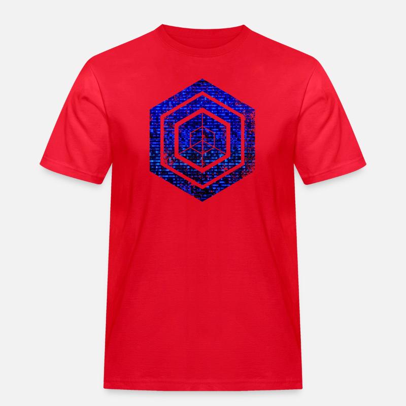 Hexagon-Programmierung Programmierer Codierung geometrisch - Männer Workwear T-Shirt - Rot