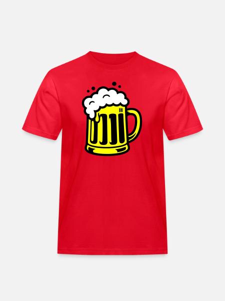 Bier Bierkrug Symbol - Männer Workwear T-Shirt - Rot